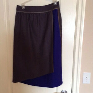 Vintage Elge 4 Women's Pure New Wool Midi Pencil Wrap Skirt Casual Office Work